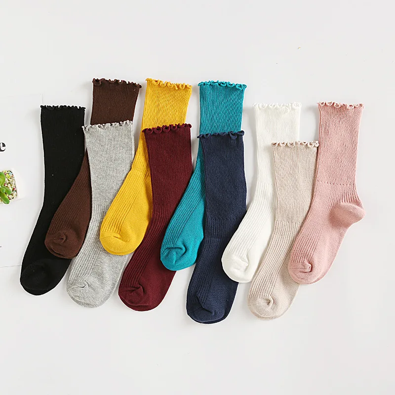 

Wholesale Girl Vintage Princess Slouch Socks Lovely Cute Sweet Crew Frilly Socks Cotton adult ruffle socks, Picture shown