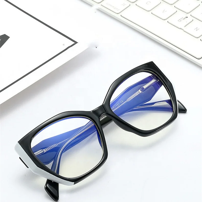 

Jiuling Eyewear big white tr90 frame glasses ins style shades custom thick legs anti blue light eyeglass frames in optical, Mix color or custom colors