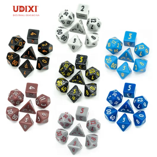 

Udixi Plastic polyhedral Homage dungeons and dragons resin rpg dnd d&d dice custom set, Multi-colors