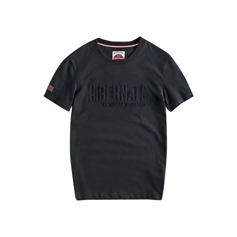 

Top quality Men vintage embossed tee shirt 100% cotton crew neck short t-shirt