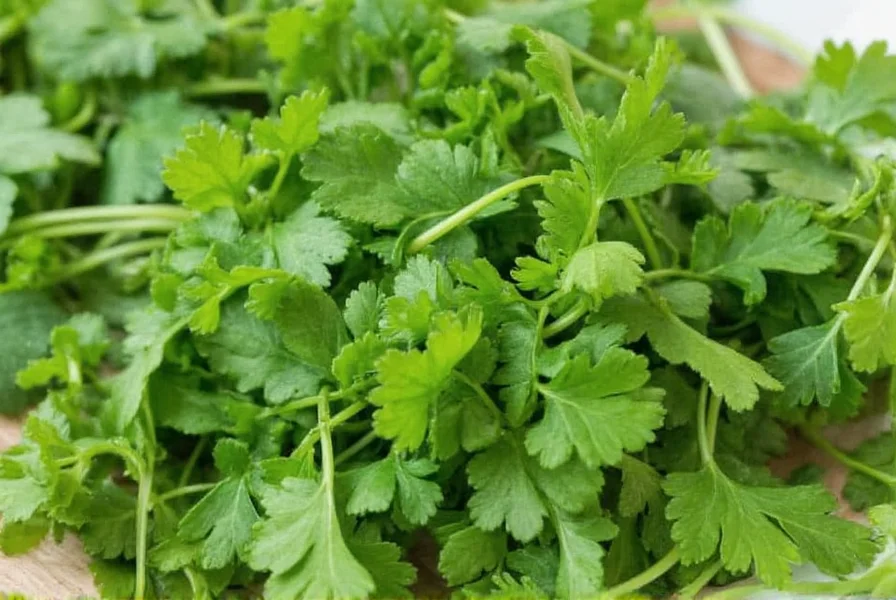 Properly washed and dried coriander leaves ready for freezing