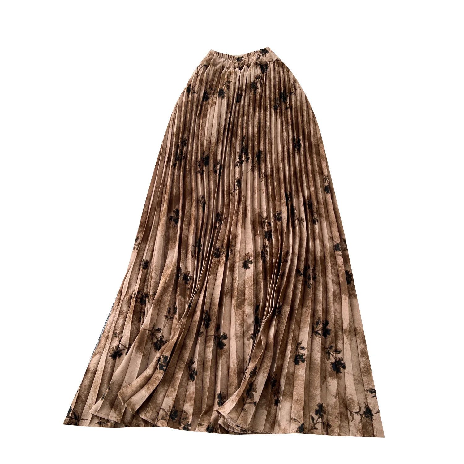 French Retro Printed High Waist Line Skirt