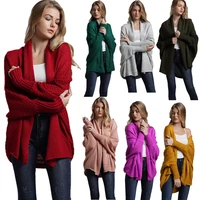 

2019 hot sale New style batwing sleeve women's cardigan sweater in large size New Fashion Long Sleeve Cardigan Coat