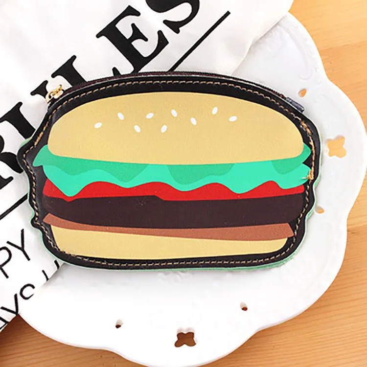 
Latest cute children kids creative cake hamburger shape coin bags pouch earphone organizer wallet with zipper 