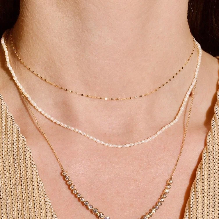 

Gemnel Minimalist jewelry 14k gold vermeil plated irregular freshwater pearl choker necklace