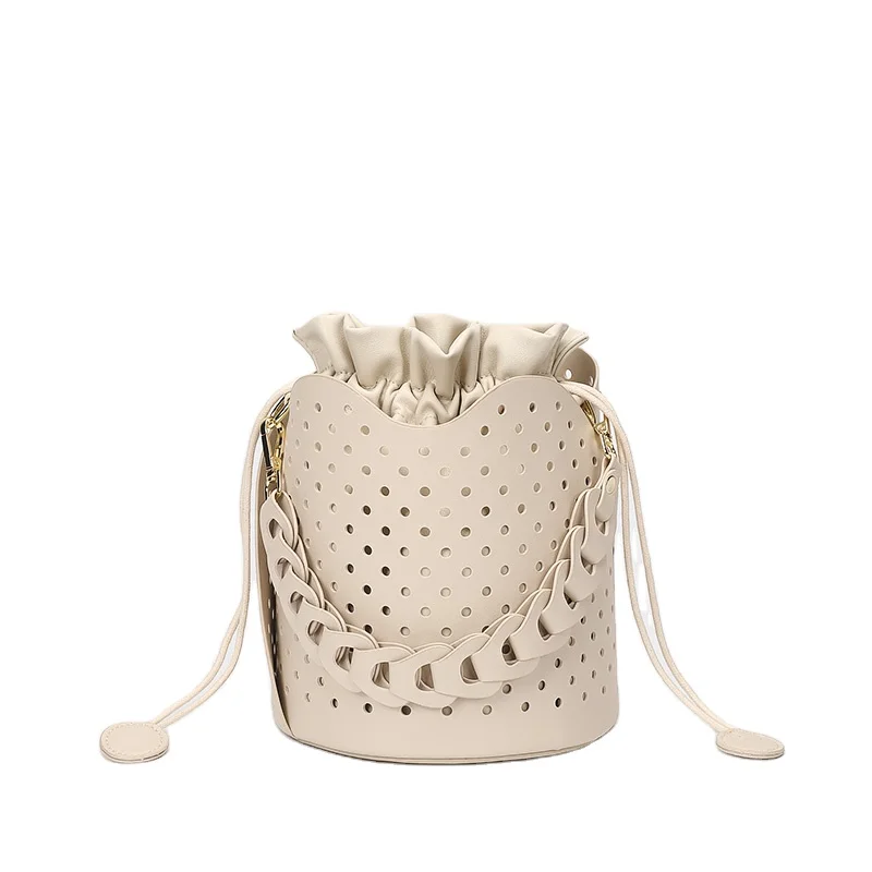 

New Summer Color Bucket Shoulder Bag Women Drawstring Female Messenger Bags Ladies tas wanita, White, black, green