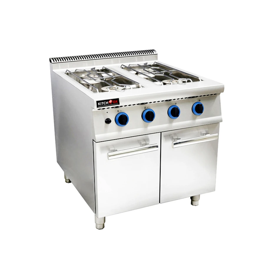 Gas range with cabinet