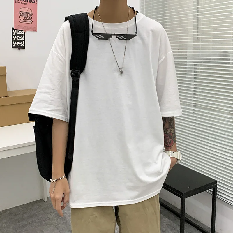 

Men's T-shirt Plain Half Sleeve Loose Oversize T-shirt