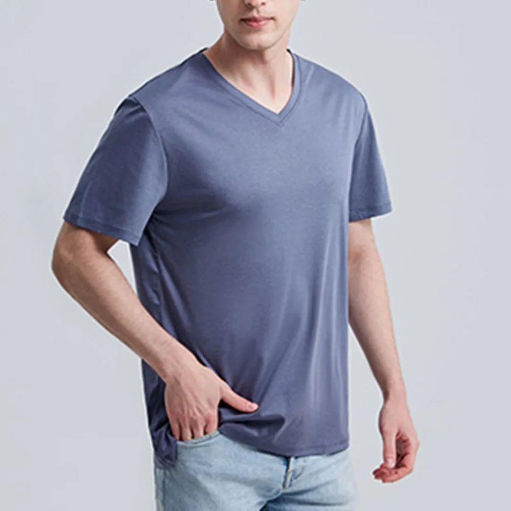 

Dropshipping cotton men's v-neck tshirt short sleeves teen shirt oversized plus size men's t-shirts