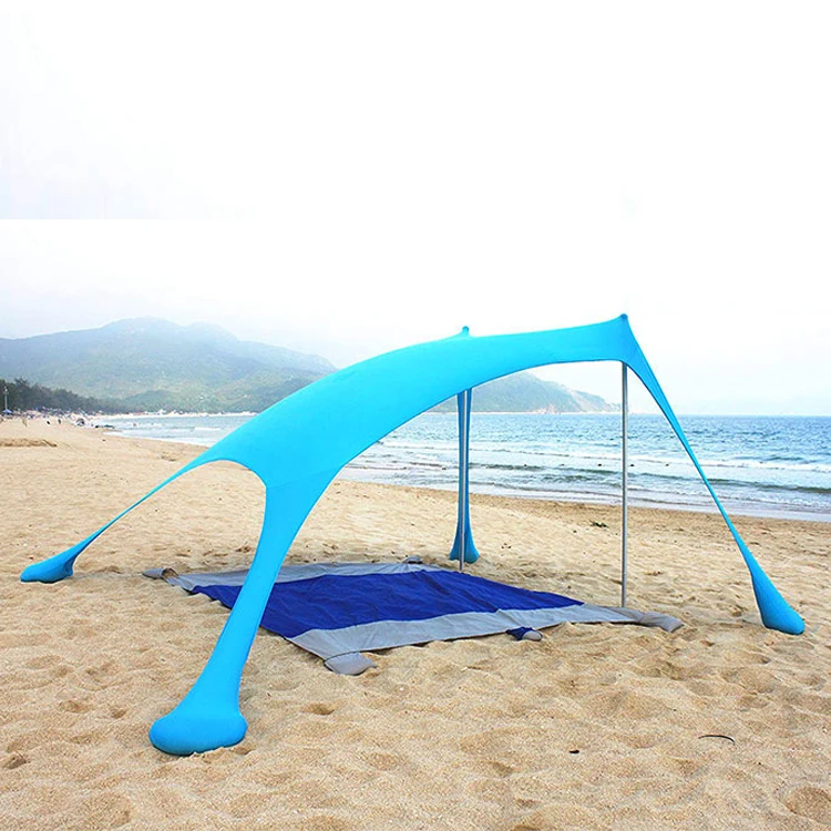 

Best Beach Tent Sun Shelter Portable Canopy Sunshade Rain Canopy Umbrella Beach Shade Umbrella Tent with Sandbags, Green, blue, red