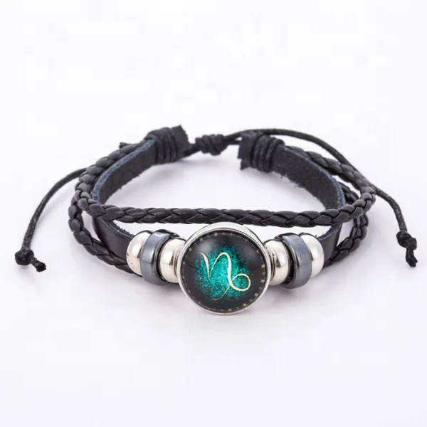 

Fashionable Jewelry Made In China Top Selling 12 Sign Zodiac Bracelet 2019 New Model Lover Leather Bracelet