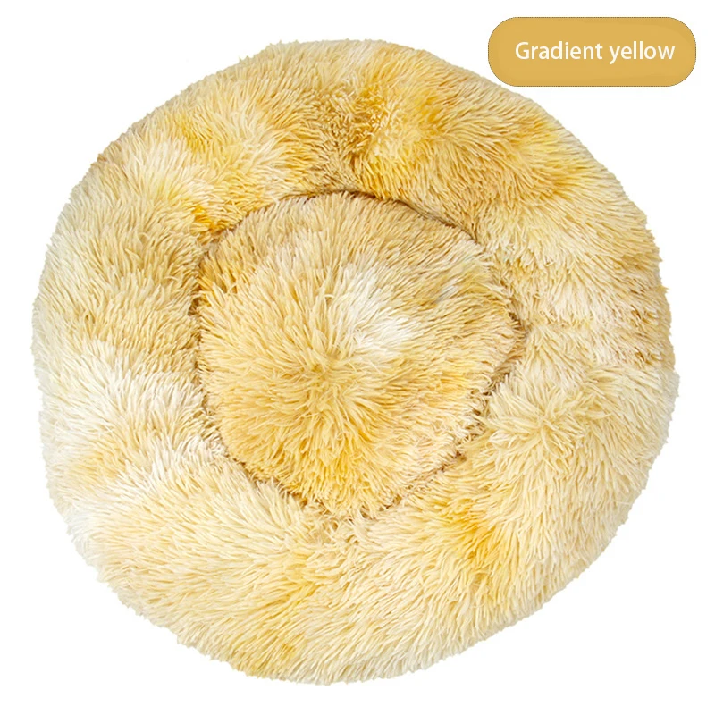 

Cat Bed Soft Plush Surface Donut-Shaped Dog Sofa with Removable Inner Cushion Washable pet beds & accessories, Picture show