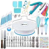 

Cake Decorating Supplies Sets 107 Piece Cake Decoration Baking Tools for cupcake cookies