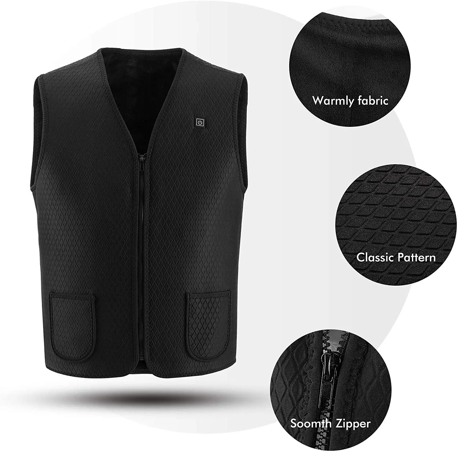 

Hot Sale Winter Heated Vest Men Women Infrared Heating Vest Jackets Electrics Heated Clothes USB Jacket Vest With Three-Speed, Balck,gray