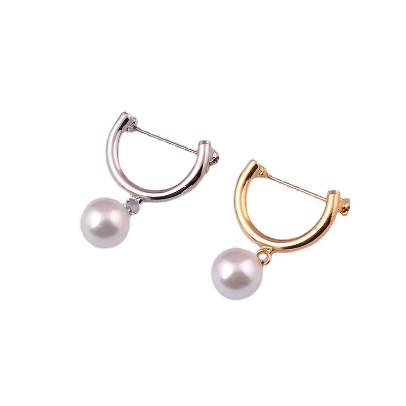 

Jachon Most popular products new fashion Simplicity u shape pearl pin brooch, Pearl white