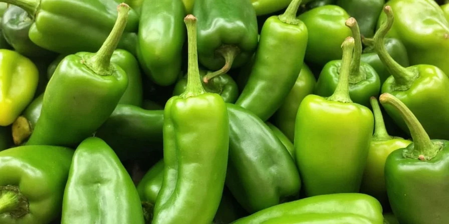 Hands wearing gloves preparing Anaheim peppers in a kitchen