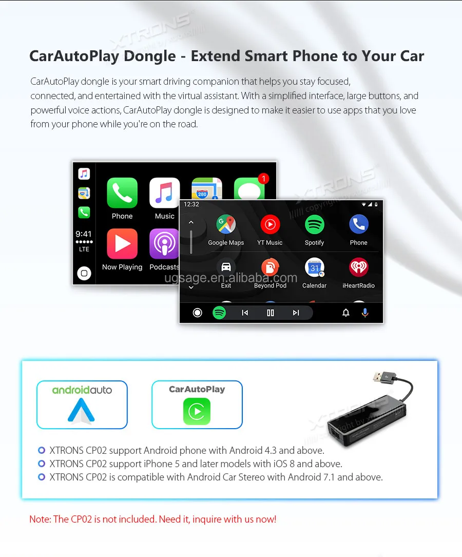 Xtrons Android 9.0 Quad Core 6.1 Inch Touch Screen Car Stereo For Fiat