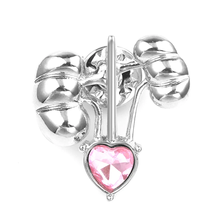 

Unique Design Human Organ Shape Brooches Pink Crystal Love Heart Brooch Medical Jewelry For Doctors Pins