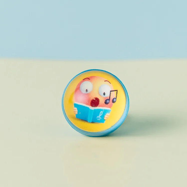 Children toys rabbit pattern eco friendly rubber bouncy balls with paper card inside   .jpg