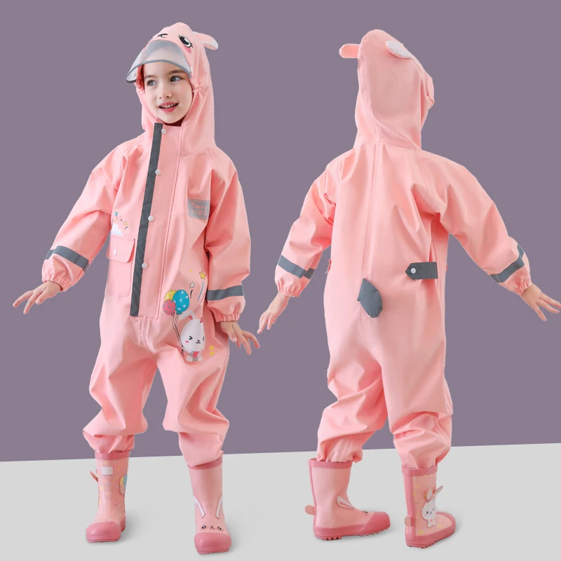 

Boy And Girl School Children Raincoat Raincoat Waterproof Rainwear Polyester, Customized color