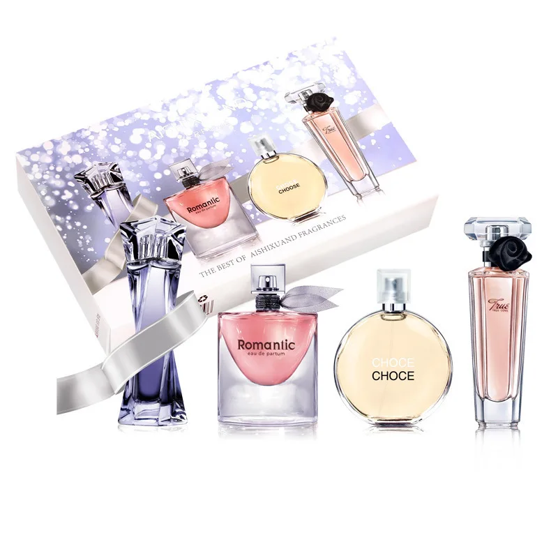 

Ai Shixuandai new gift box lady 4 bottle set perfume, lasting light fragrance floral fragrance foreign trade perfume