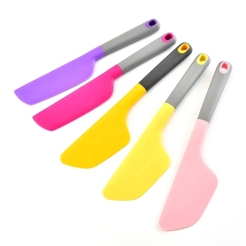 

home kitchen baking tools cake making scraper non stick silicone spatula, Pink, yellow, purple, orange, dark pink