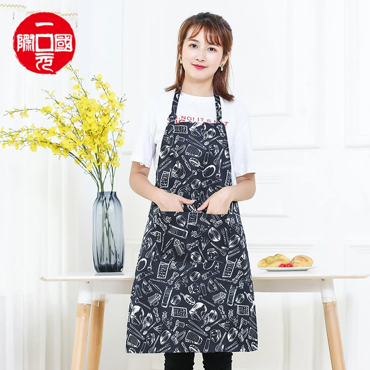 

Kitchen cooking waterproof waist apron with pocket