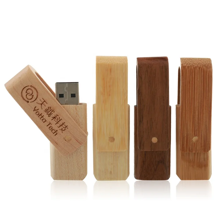 

Swivel USB Stick 8GB 16GB 32GB 64GB Wooden Flash Drive For Wedding Gift