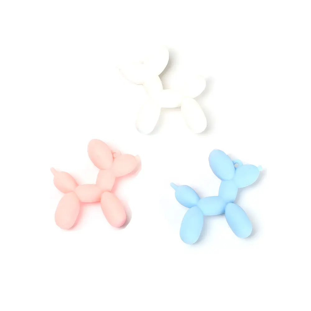 

New Cute Small Balloon Dog Resin Crafts Colorful Dog Balloon Charms Pendants For Key Chains Jewelry Making DIY Desktop Ornament