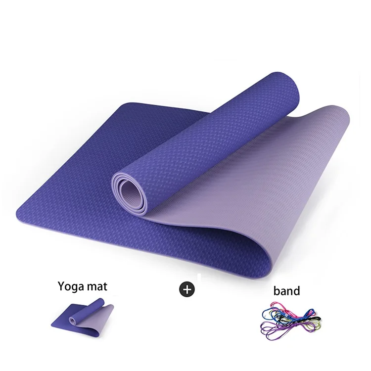 

Cheap Price Wholesale 6mm Thick Non Slip Exercise Double Color Eco Friendly TPE Yoga Mat, Customized color