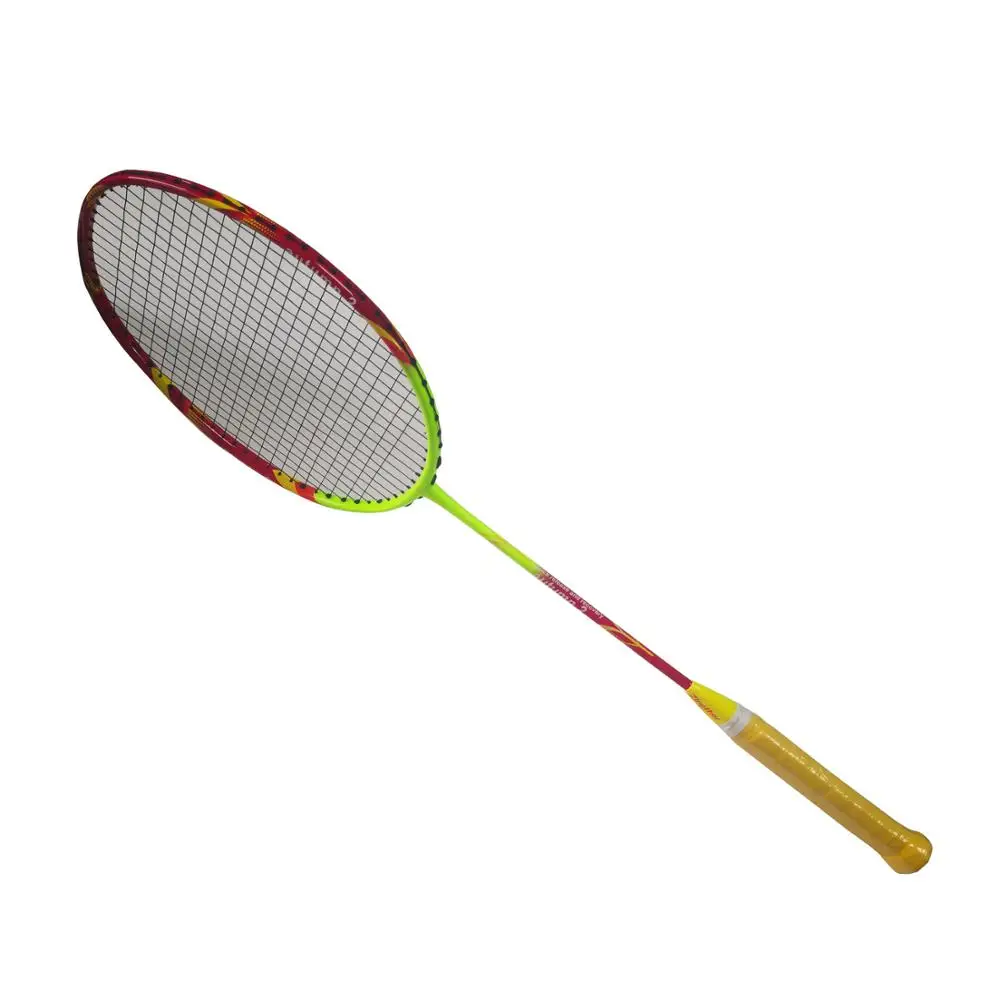 Zingther Professional Carbon Fiber Graphite Badminton Racquet with High Quality Black String (26LB Prestrung, Single)