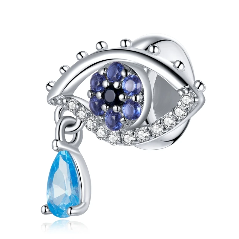 

Qings Evil Eye 925 Silver Charm Bead Pendant Charm With Zircon