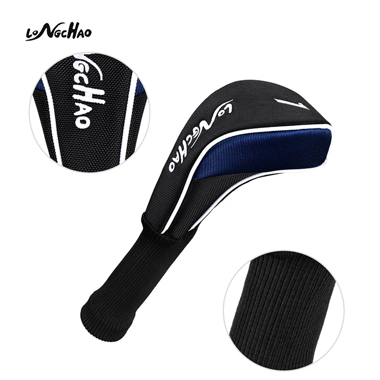 

Hot Selling Vintage Custom Logo Nylon 1#3#5# Driver Golf Head cover, Black,blue