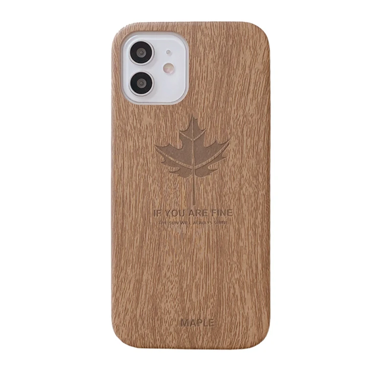 

TPU Mobile Phone Accessories Maple Leaf Wood Grain Cover Wood Phone Back Cover Case For iPhone 13 12 Pro Max 11 Phone Cover