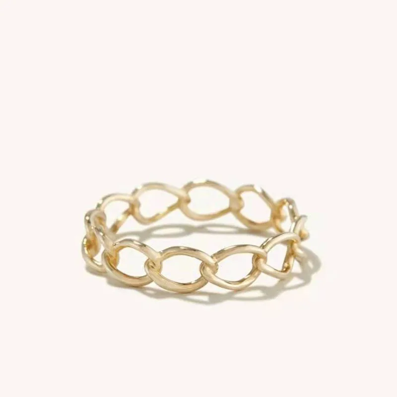 

High End PVD Gold Plated Chain Rings Stainless Steel Rings for Women