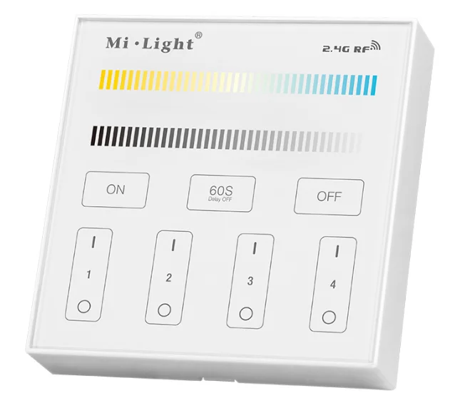 

Mi Light B2 CCT Touch Dimmer 12V-24V 4 Zone CW/WW 2 Channel Touch Panel LED Dimmer