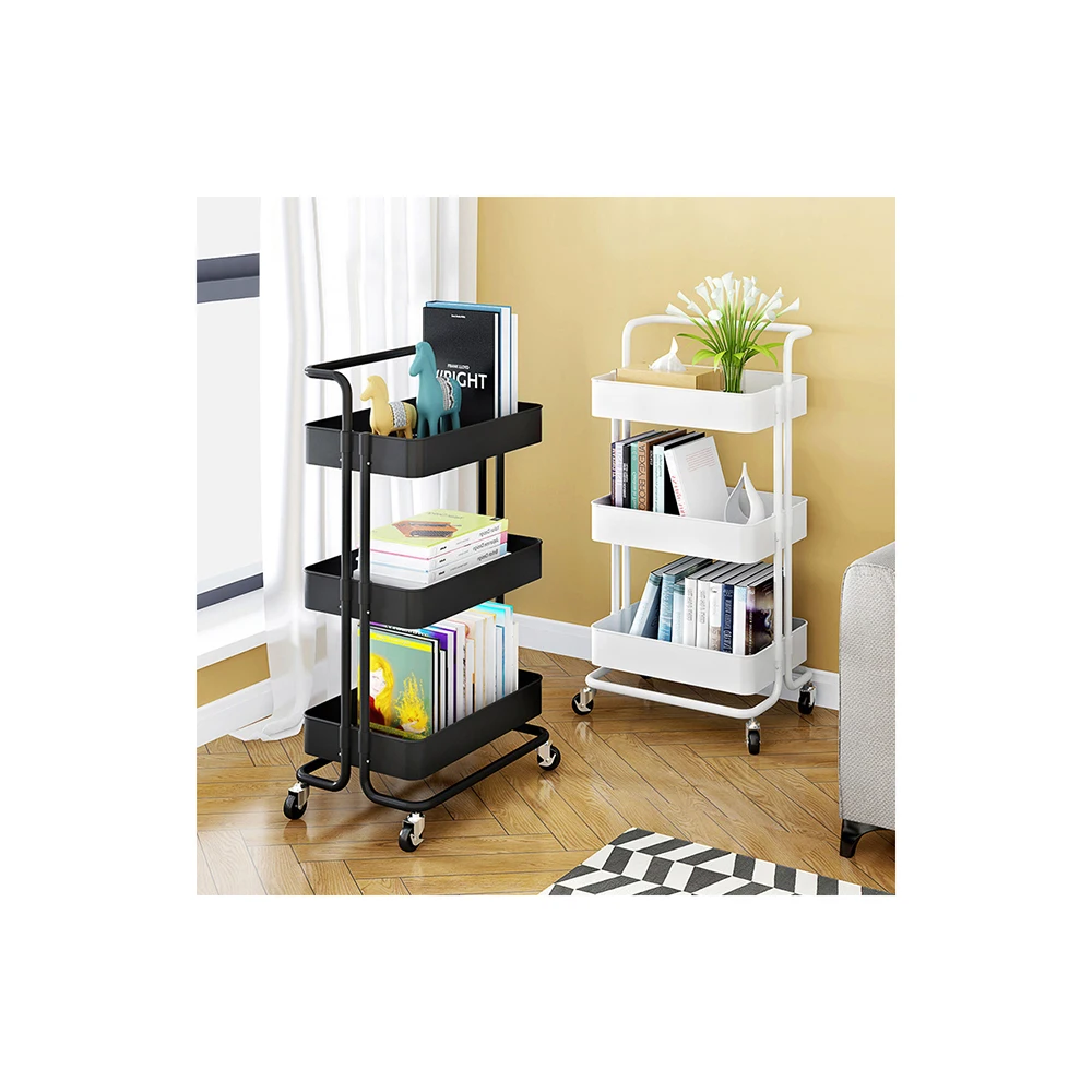 

Best selling bathroom living room grocery storage cart white kitchen trolley