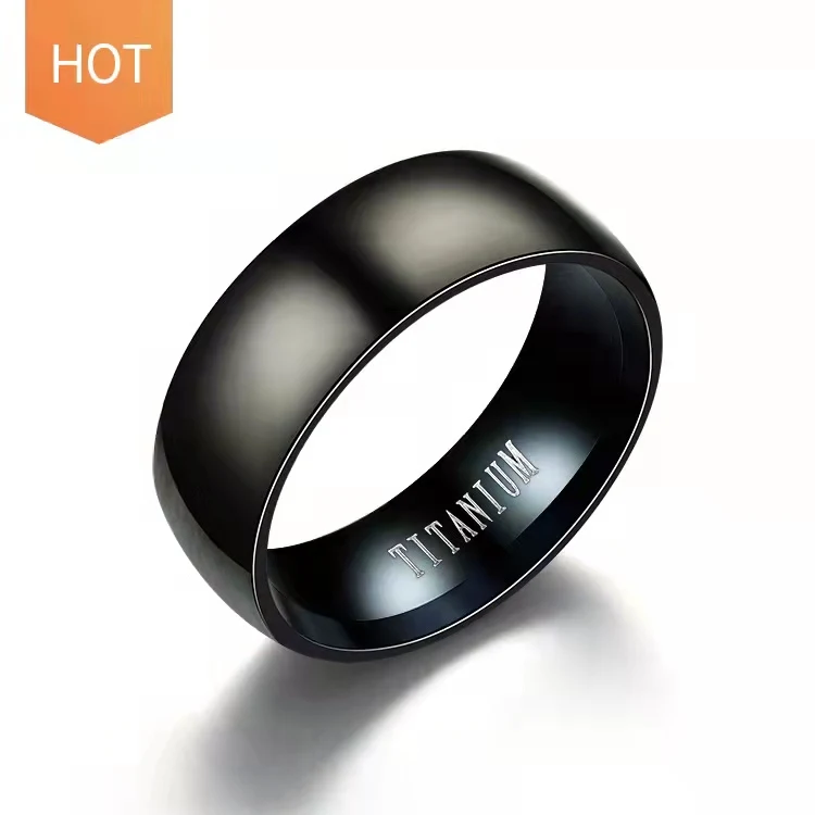 

Lancui High Quality Wholesale Fashion Custom Jewelry Blanks Mens Titanium Steel Black Ring