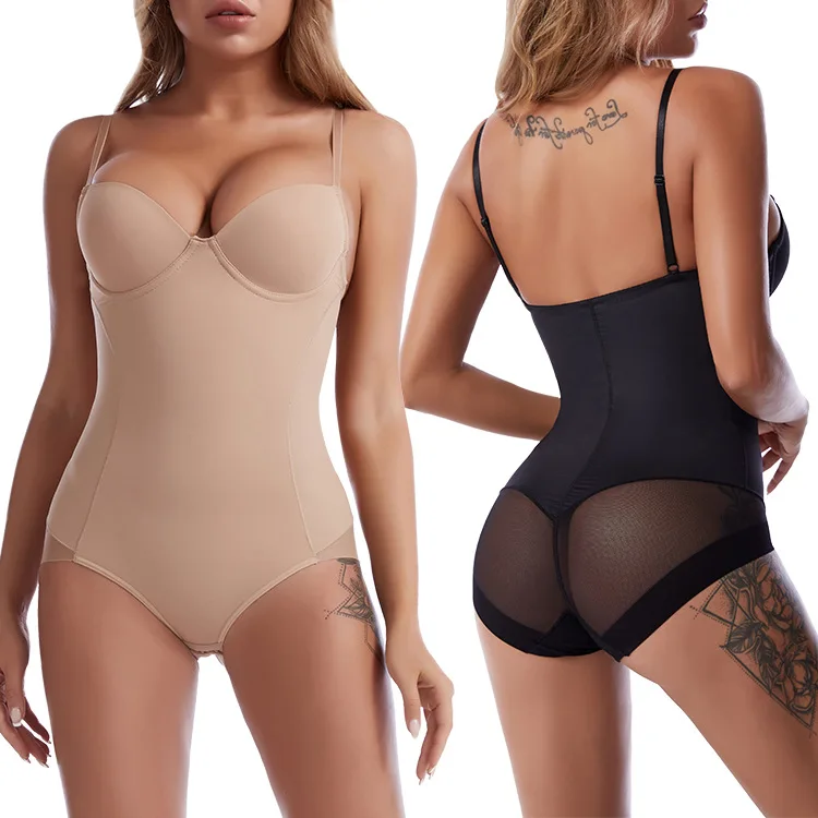 

Wefans Women body sculpting and abdomen lingerie bodysuits, Black,nude