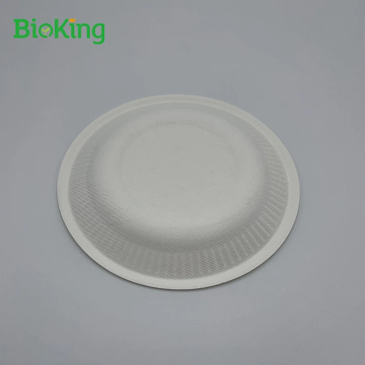 

BioKing cheap charger plate bagasse sugarcane 100% Biodegradable Dinner Plates Sugarcane Plate, Bleached;natural