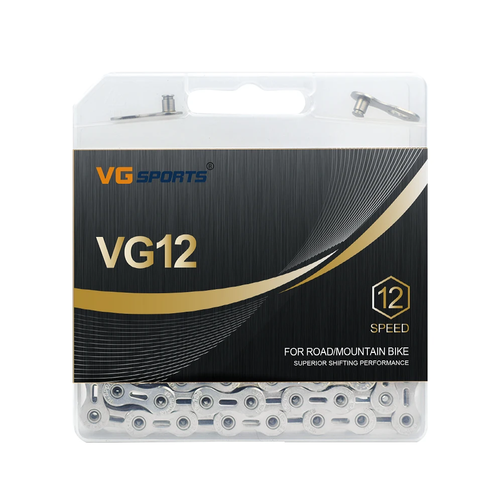 

VG Sports 12 24 36 Speed Full Hollow Silver Bicycle Chain for MTB Mountain Road Bike