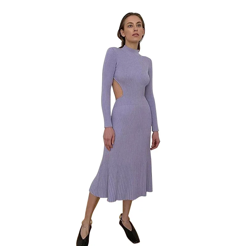 

2020 New Arrival High Quality Women sexy long sleeve bodycon slim Midi ladies casual dresses