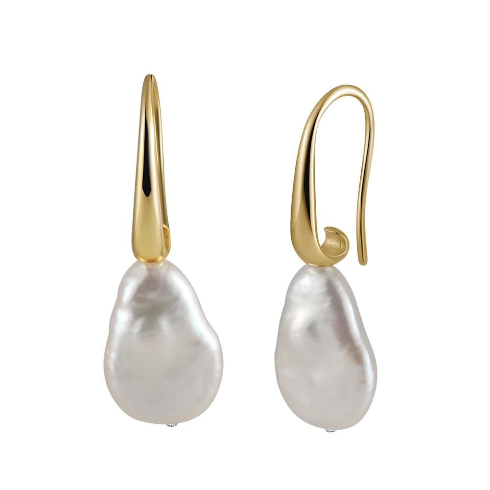 GPE90 RINNTIN 14K Gold Plated Pearl Dangle Earrings for Women Vintage Earrings Pearl Earrings Suitable for Women and Girls