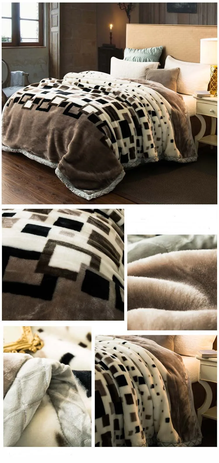 New Design 100 Polyester Mink Blankets Korean Style Embossed Rashel