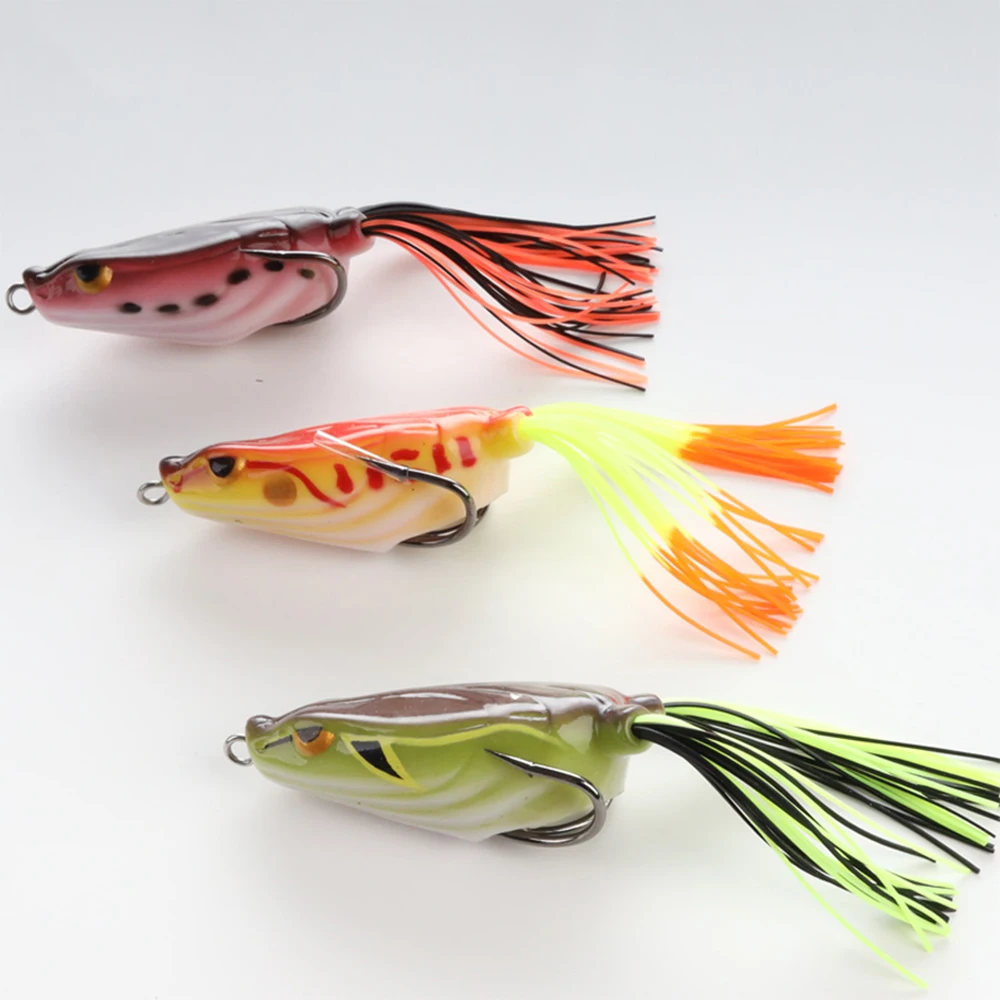 

W.P.E Brand 15g Frog Fishing Bait Snakehead Lure Simulation Soft Lures Top water Wobblers Baits Minnow Fishing Crankbait, 9 colors