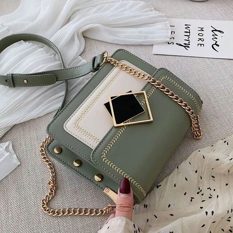 

New Fashion Sling Bag For Women Chain Shoulder Bags Women Handbags Leather Small Square Bag, 4 colors