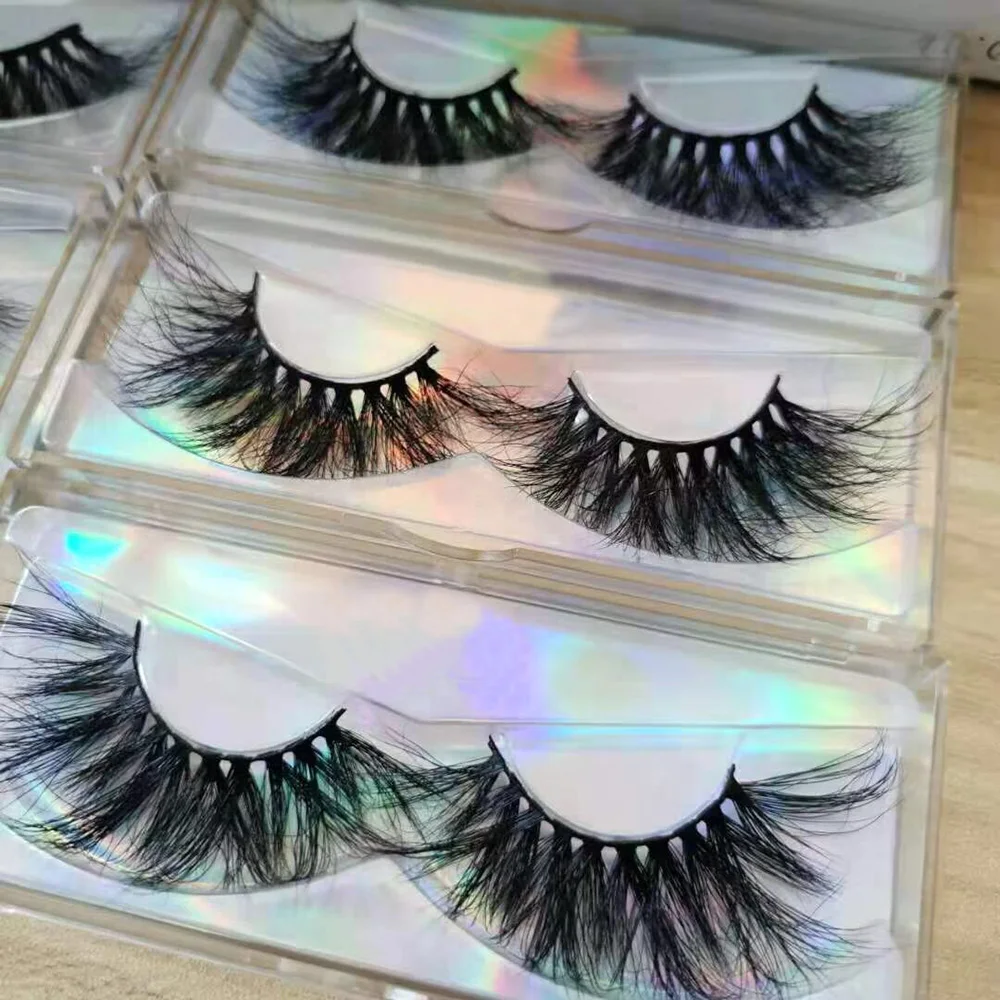 

Hotselling Eyelash Box Lashes Packaging Whosale 3D Fluffy Eyelashes Mink 25Mm, Black color