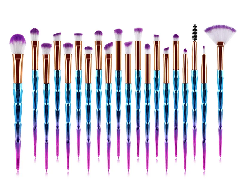 

New Arrivals 20pcs diamond Colorful brochash De Maquillaje professional Brush Makeup Oem Wholesale Brush Set, Multi colors