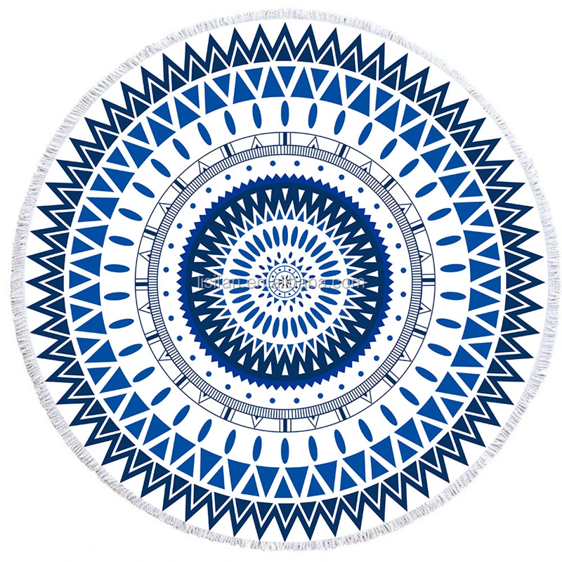 

Round Beach Throw Towel Mandala Tapestry Indian Yoga Mat Tassels Circle Beach Blanket