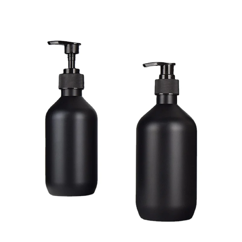 

Very hot-selling and popular 300ml 500ml matte black plastic pet shampoo bottle wholesale